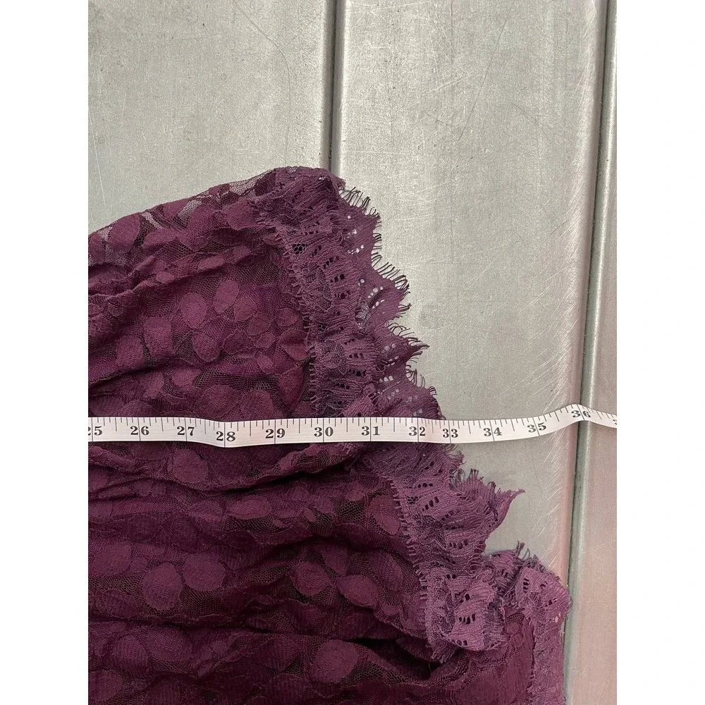 Free People‎ Floral Lace Mini Flare Dress Womens 6 Beet Color Cocktail Dress